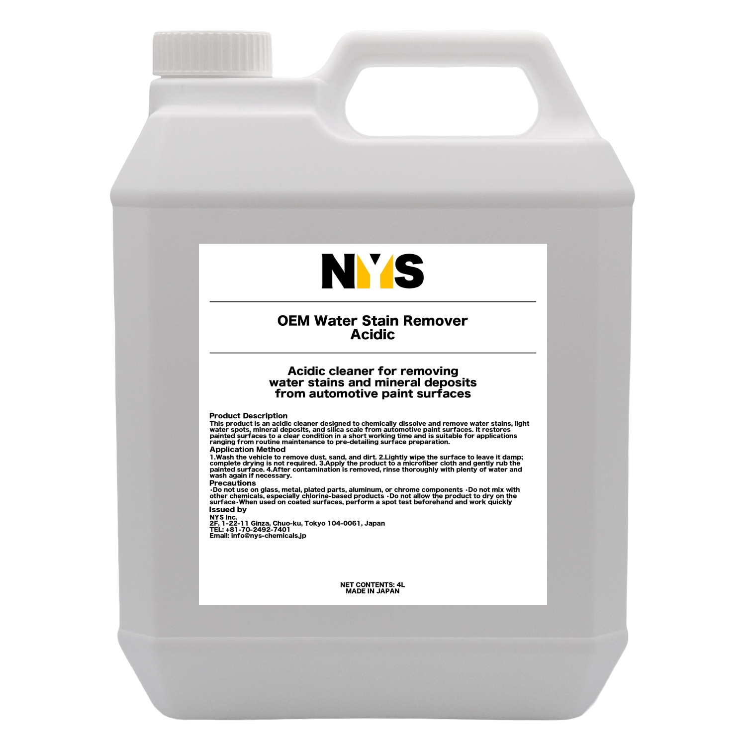 OEM Water Stain Remover - Acidic 4L