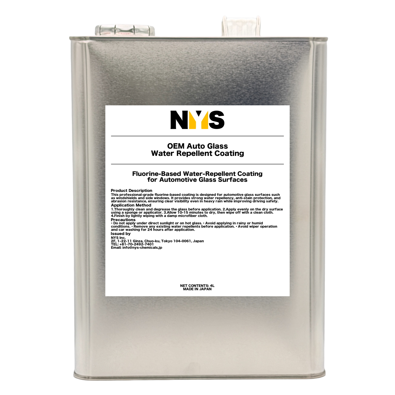 OEM Auto Glass Water Repellent Coating 4L