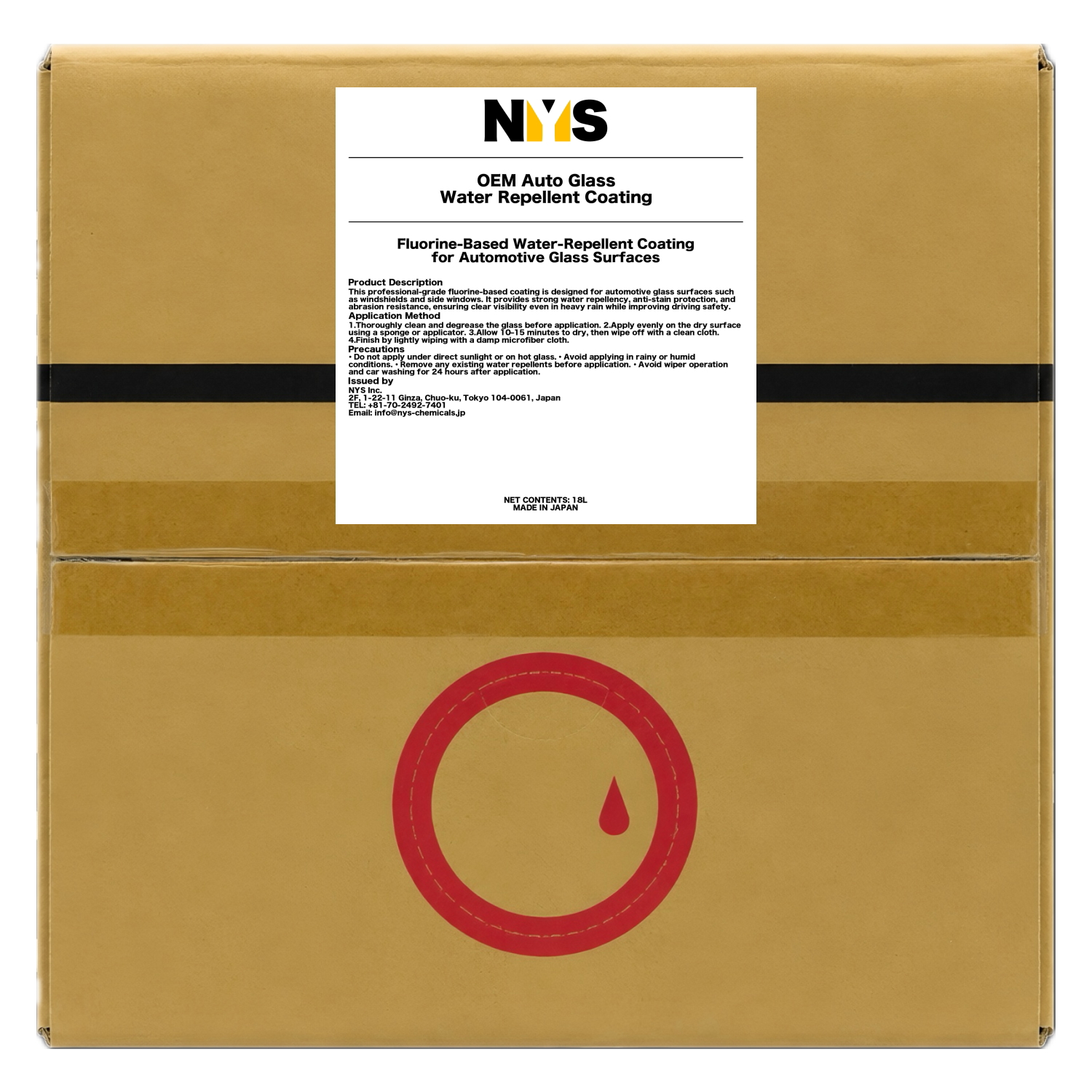 OEM Auto Glass Water Repellent Coating 18L